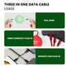 For MINI Multifunctional 3 in 1 Retractable Data Cable Fast Charging Data Wire Cooper One S JCW Countryman R56 R50 R53 R55 F56 ulqch44