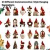Holiday Home Ornament Red Bird Christmas 24-Day Countdown Calendar, 2D Acrylic Ornaments 24 Day Gift Box Advent Tree Decoration, for Lovers Hanging