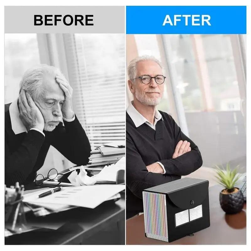 Папка-аккордеон с 13/25 карманами, расширяющийся органайзер для файлов, портативный цветной бумажный держатель для документов, счетов, квитанций