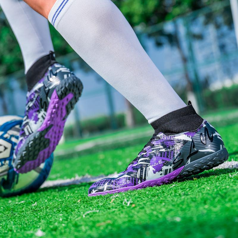 Мужские/детские футбольные бутсы Кожаные футбольные бутсы Резиновая мягкая подошва Короткие шипы Искусственный газон Юношеские Детские Футбольные Бутсы Мужские Футбольные Бутсы