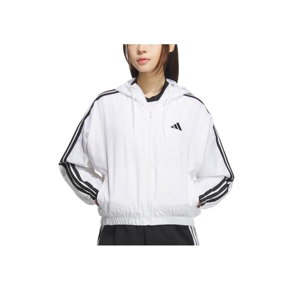 Adidas Легкая повседневная свободная куртка с капюшоном женские куртки белого цвета JZ2161