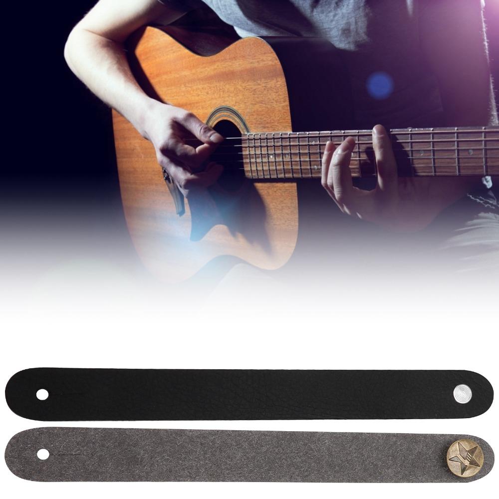 6PCS Leather Material Guitar Strap Holder Black Guitar Strap Lock Headstock Strap Tie For Guitars