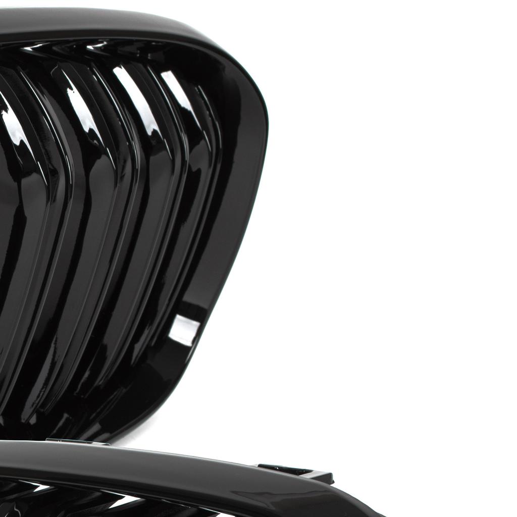 BMW 1 F21 15-18 Grille Between Headlights (Kidneys) Left + Right Kit, Black Glossy Double Bar