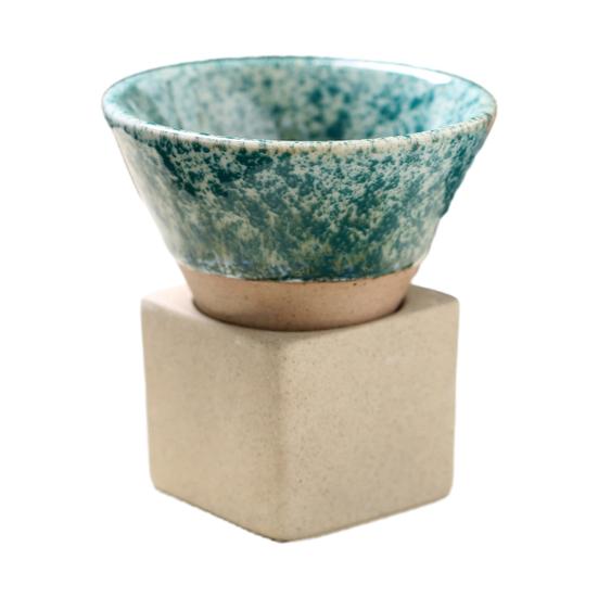 100 мл кофейная чашка с воронкой из сырой керамики и основанием, термостойкая кружка ручной работы в японском стиле для латте, капучино, чая, эспрессо, коническая кружка, подарок на день рождения