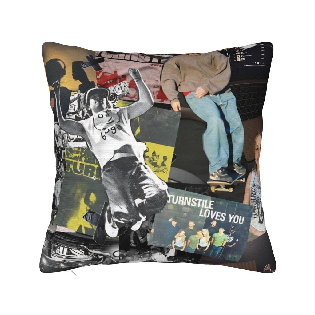 Decorative Pillow Covers Turnstile Rock Band Tour Merchandise Living Room Throw Pillow Case Cover Square Multiple Sizes