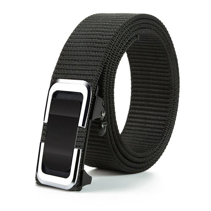 Мужской ремень Toothless Automatic Buckle с пряжкой из тканого холста, повседневный нейлоновый тактический ремень для брюк, военный тренировочный ремень для отдыха на природе