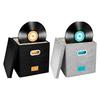 Record Storage Box 12.99Inch Holder with Lid and Handles Large Capacity Organizers for Albums Magazines and Files