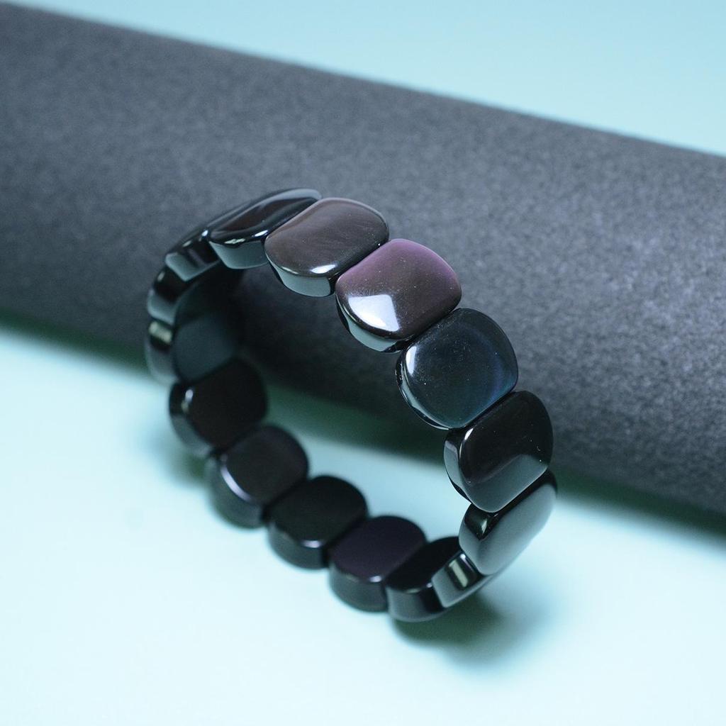 Натуральный Черный Обсидиан и Цветной Браслет для Мужчин и Женщин – Ювелирный Праздничный Подарок