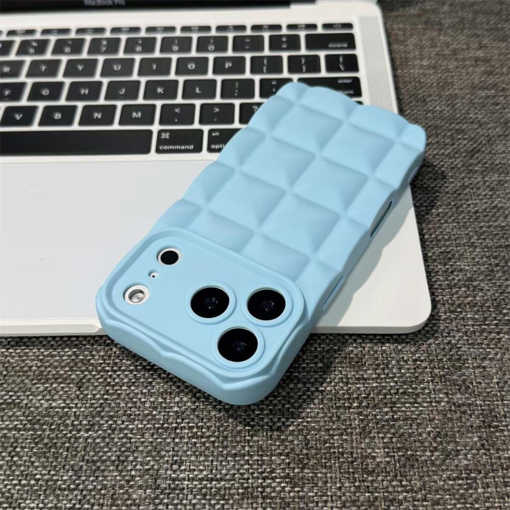 3D чехол-клетка из ТПУ для iPhone 17 16 15 14 13 Pro Max Air, матовый, модный, ударопрочный, из мягкого силикона, задняя панель