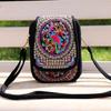 Yogodlns Популярная Юньнаньская сумка для мобильного телефона в этническом стиле, двухслойная холщовая сумка с клапаном, вышитая мини-сумка, нулевой кошелек