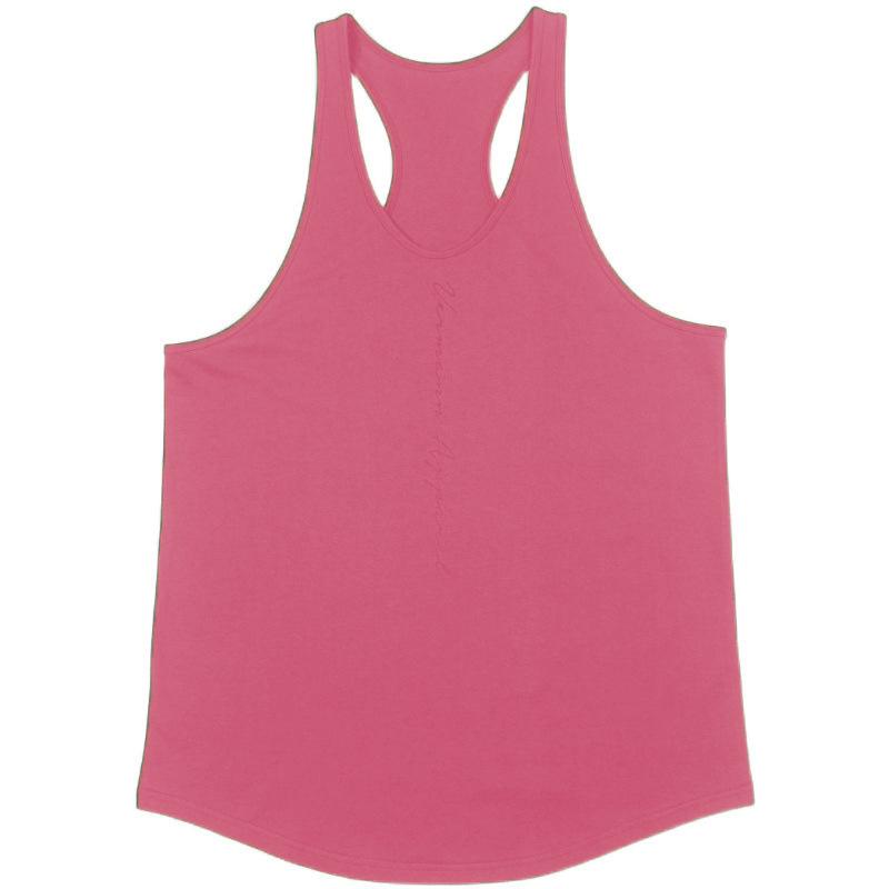 New Sports Vest Men'S Loose Summer Pure Cotton Fitness And Bodybuilding Quick Drying Sleeveless Shoulder White Base Shirt Sleeveless T-Shirt