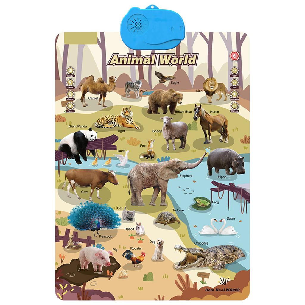 Interactive Talking Wall Chart for Kids Educational Toy for Boys and Girls Aged 3-6Y Fun Cognition Toy Battery Powered