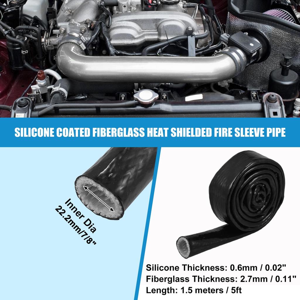 X AUTOHAUX Fuel Hose Protective Cover for Car Insulation Pipe Protective Cover Heat Shield