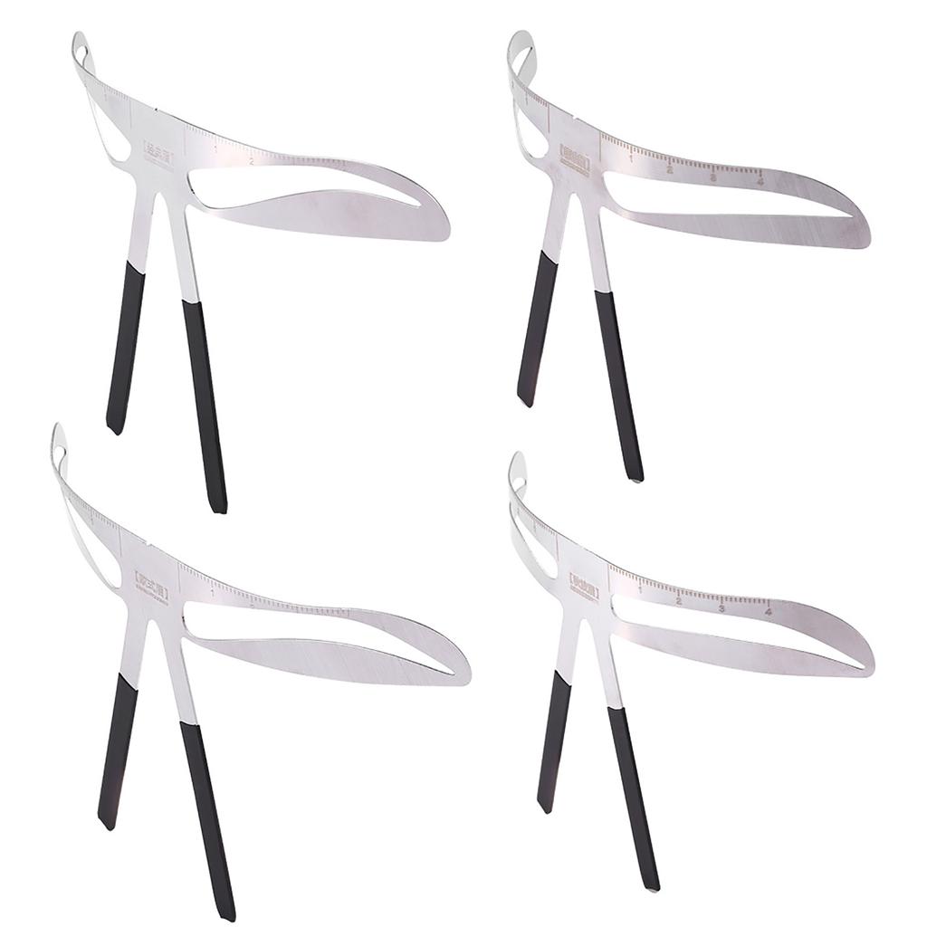 4 типа линейки для бровей, измеритель бровей, балансировочная линейка для наращивания, трафарет для формы бровей, линейка для наращивания бровей