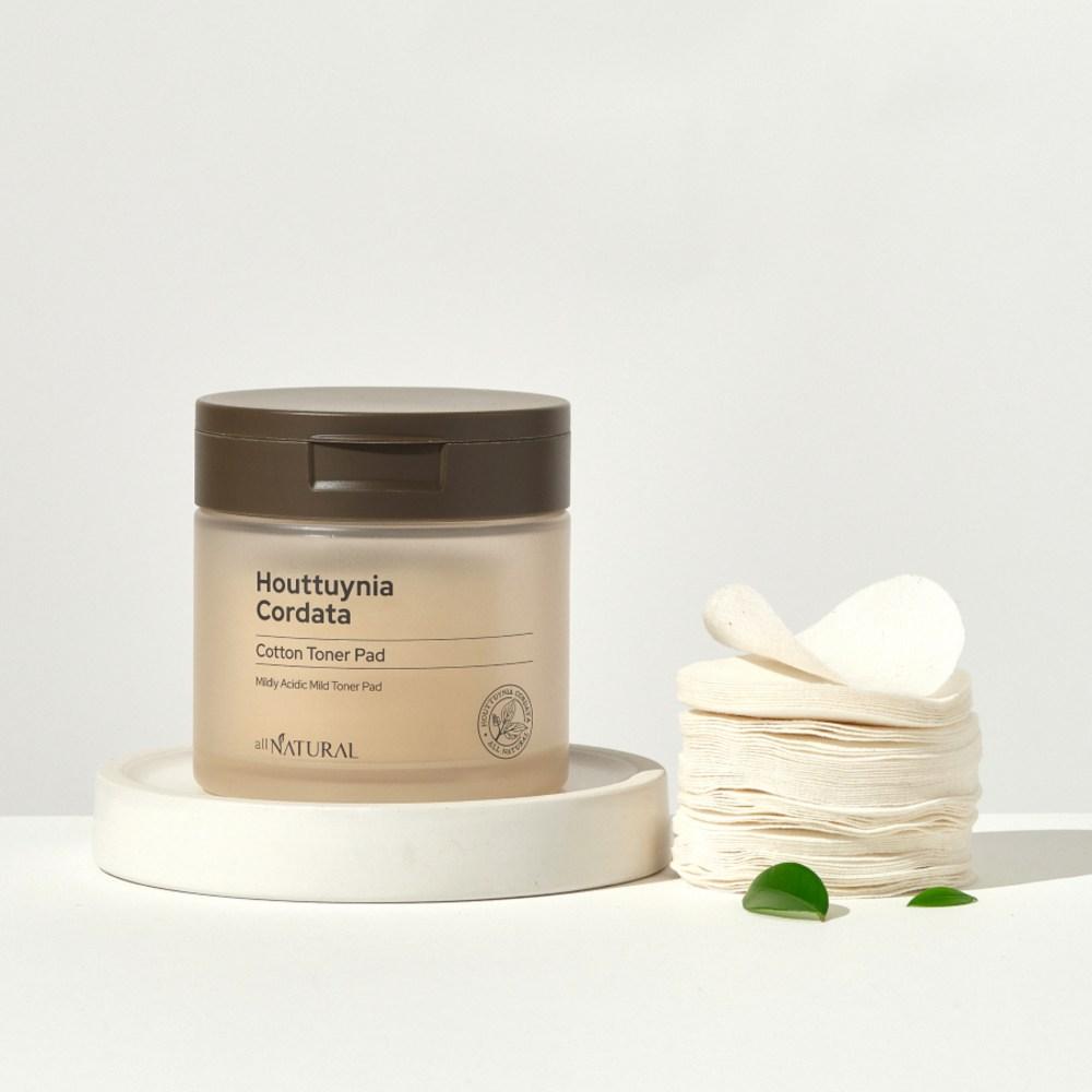all NATURAL Ватные диски с тонером Houttuynia cordata, 60 листов, 110 мл, 1 шт.