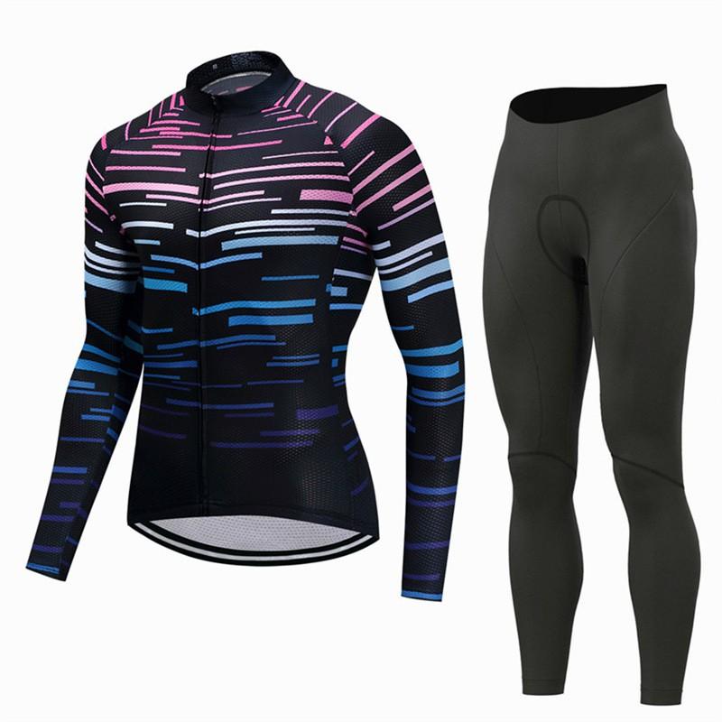 Mens Long Sleeve Cycling Jersey Shorts Set Mountain Bike Riding In