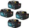 Совместимые с Makita 18V аккумуляторы Boetpcr, BL1860B, 6000 мАч высокой емкости, Набор из 4 шт., Совместимы с Makita 18V BL1815N, BL1820B, BL1830B, BL1850B, BL18