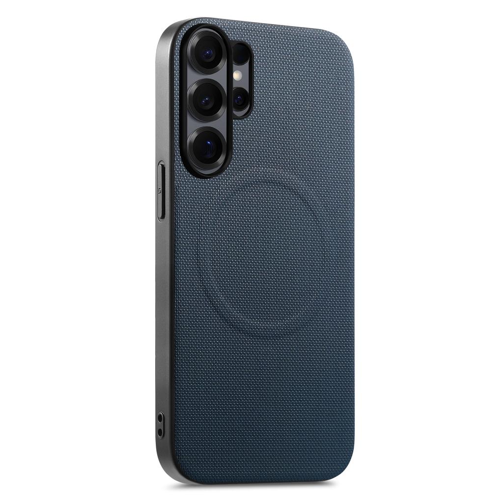 For Samsung Galaxy S26 Ultra Magnetic Case Fine Grid Texture Leather + PC + TPU Phone Cover