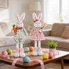 Easter Standing Bunny Ornament with Retractable for Home Decor Party