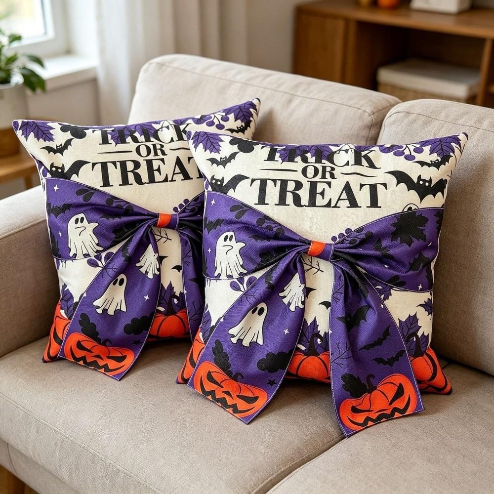 Washable Halloween Ghost Pillowcase Gothic Style Bat Pillowslip Throw Pillow Cases Party