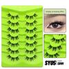 7 пар 3D Натуральный вид Аниме Накладные ресницы Перекрестные Пушистые Накладные ресницы Мягкие норковые ресницы Красота