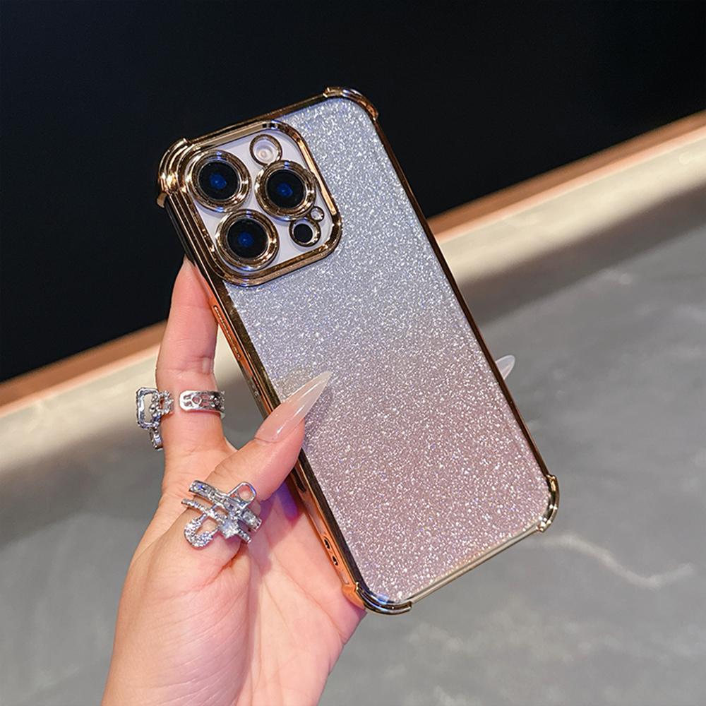 Роскошный градиентный блестящий противоударный чехол для телефона Samsung S25 Ultra iPhone 16 Pro Xiaomi Redmi Note12 itel Углы усиленные задняя крышка