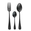 4 шт./лот, матовый черный набор столовых приборов, нож из нержавеющей стали, вилка, чайная ложка, набор столового серебра, многоразовая посуда для свадебных путешествий