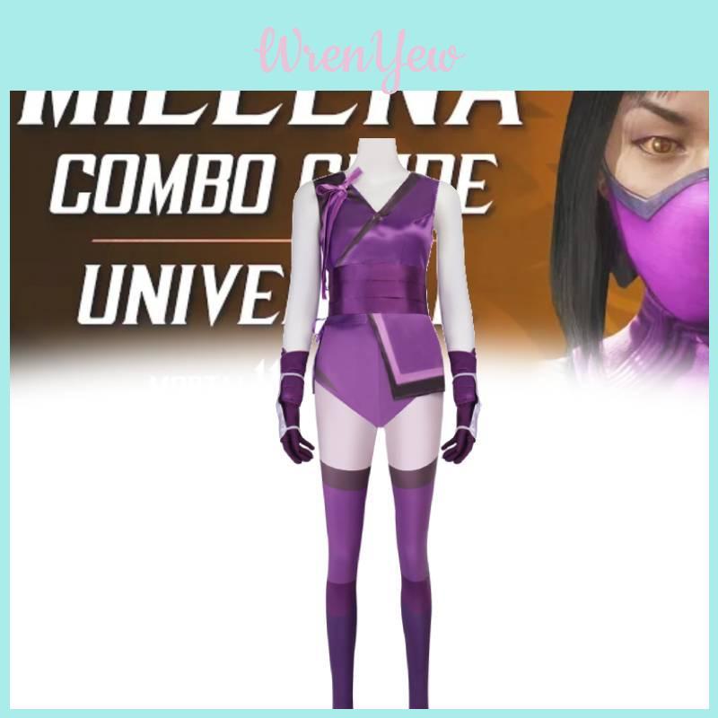 Mortal Kombat Mileena Costume With Polyester Fabric For Game Cosplay And Party Events