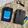 ID Card Holder Zipper Pocket 2 Sided 5 Cards Slots Keychain Lanyard for Mens Bus Subway Card Pouch
