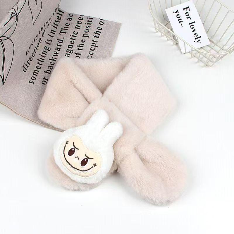 New Winter Children's Cute Cartoon Plush Faux Fur Snood Scarf