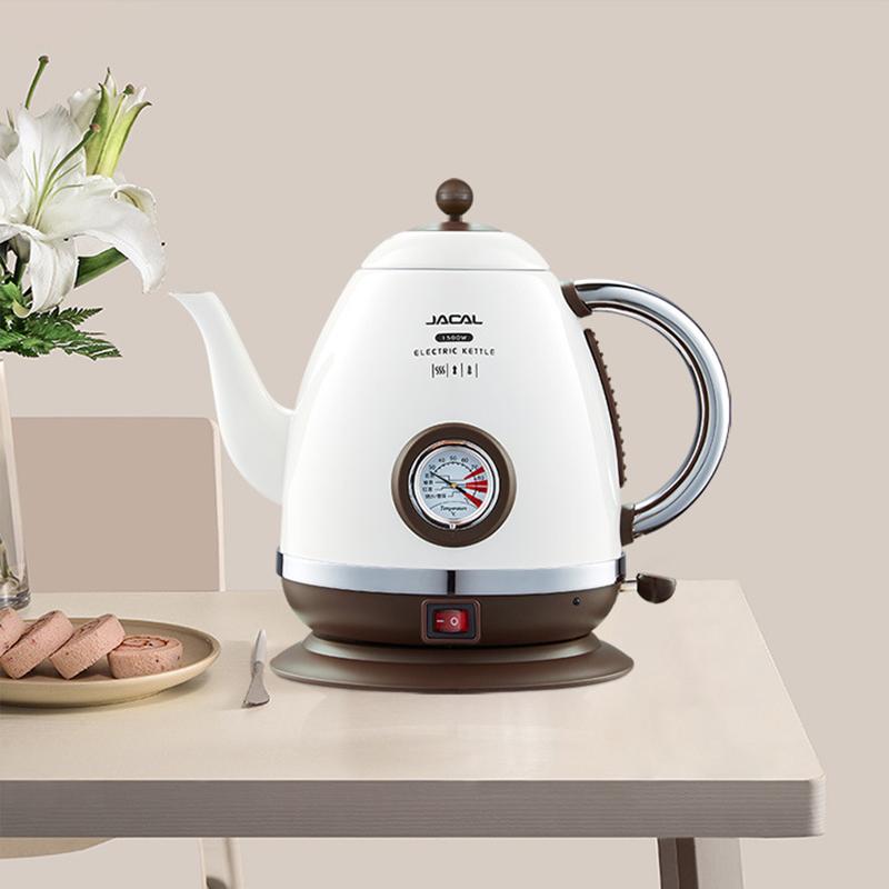 1.5L Electric Kettle 1500W Quick Heating Boiling Coffee Teapot Household Thermo Pot 304 Stainless Steel Linner with Thermometer