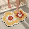 Коврик для пола из диатомовой грязи в ванной комнате, маленький свежий мягкий коврик в сельской местности, входной коврик в ванную комнату, противоскользящий коврик с цветочным абсорбентом