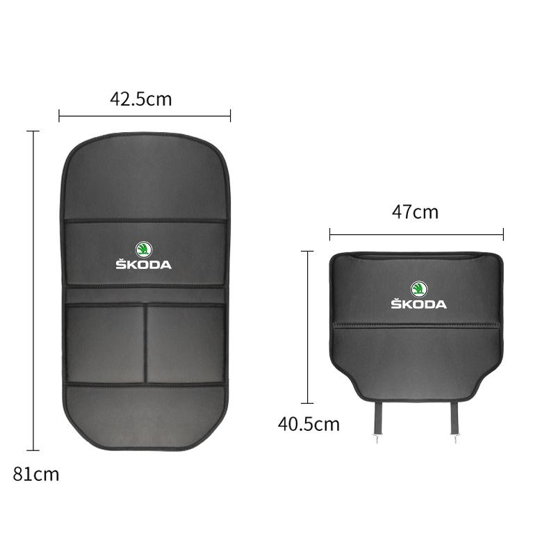 AGTQ2 Car Seat Back Anti-Kick Mat Protector Pad Cover For Skoda Octavia Superb Rapid Kodiaq Karoq Enyaq Vision Yeti Scala Fabia Kamiq