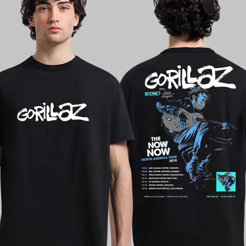 Gorillaz Band Print Short Sleeve Tshirt Alternative Electronic EDM DJ Post Punk Band Shirt Unisex Unisex 2026 Summer Streetwear Top