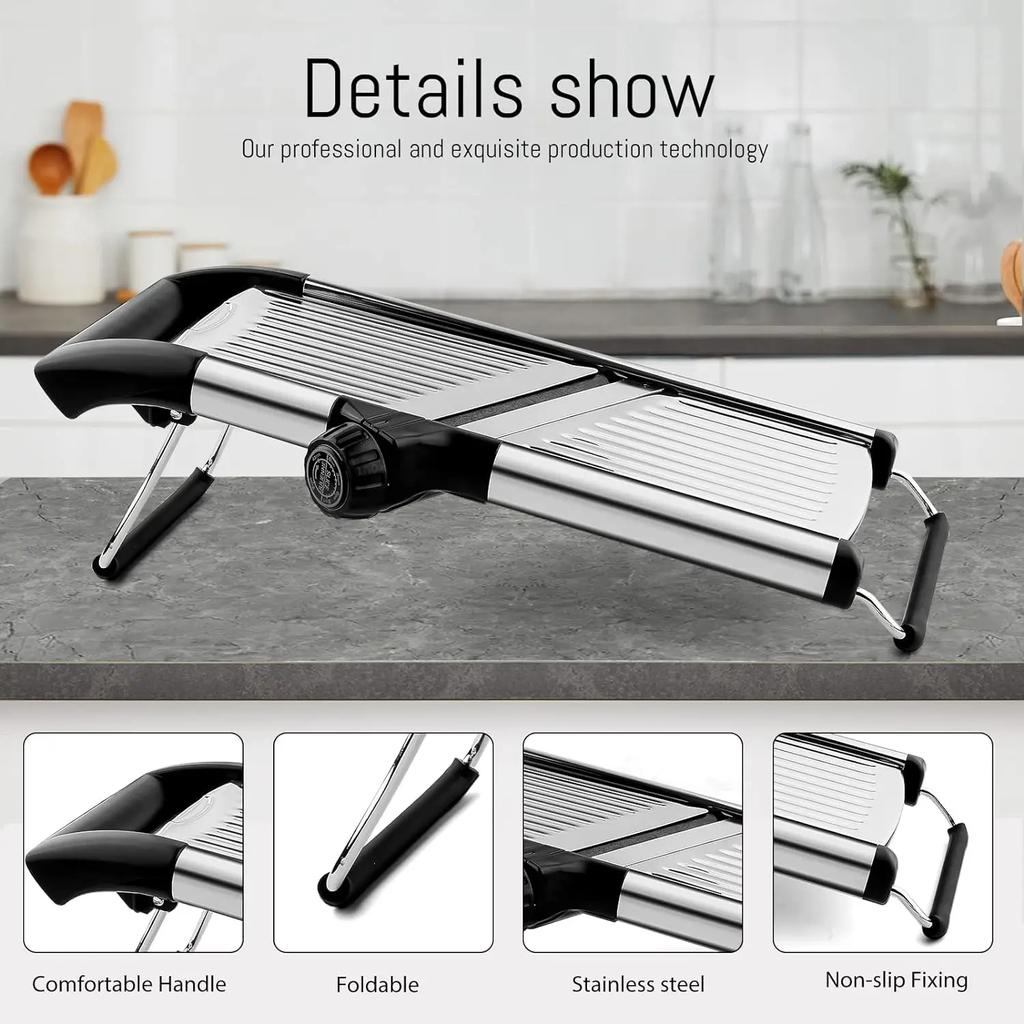 Измельчитель овощей-мандолина, регулируемый измельчитель овощей-мандолина для кухни, измельчитель овощей-мандолина из нержавеющей стали для картофеля/помидоров