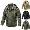 Men's Solid Color Detachable Outdoor Workwear Casual Loose Zipper Pocket Long Sleeve Jacket