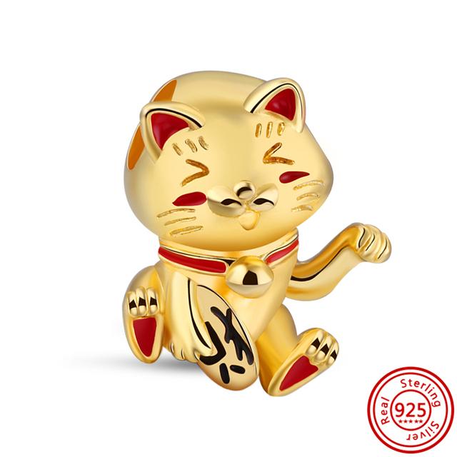 New Panda Owl Unicorn Lucky Cat Dog Lion Elephant Animal Beads Fit Charm Bracelet Women 925 Silver Jewelry