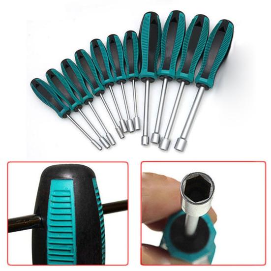 3mm-9mm Metal Socket Driver Wrench Screwdriver Hex Nut Key Nutdriver Hand Tool