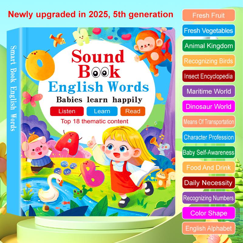 Children's English Learning Sound Book - Interactive Early Education Toy