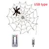 Spider Web Shaped LED String Lights Color Changing Halloween Decorative Lights for Porch Fence Window Ghost Party Festival Atmosphere