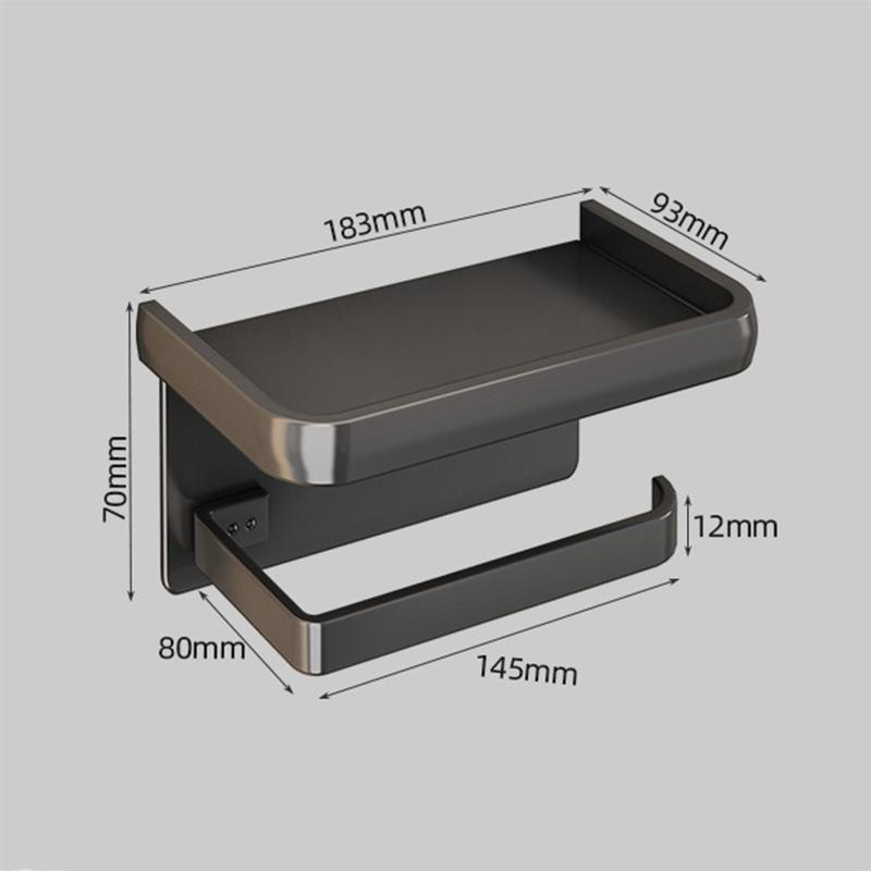 Держатель для туалетной бумаги из алюминиевого сплава, настенное крепление, органайзер для хранения в туалете, рулонная бумага, держатель полки для телефона, аксессуары для ванной комнаты