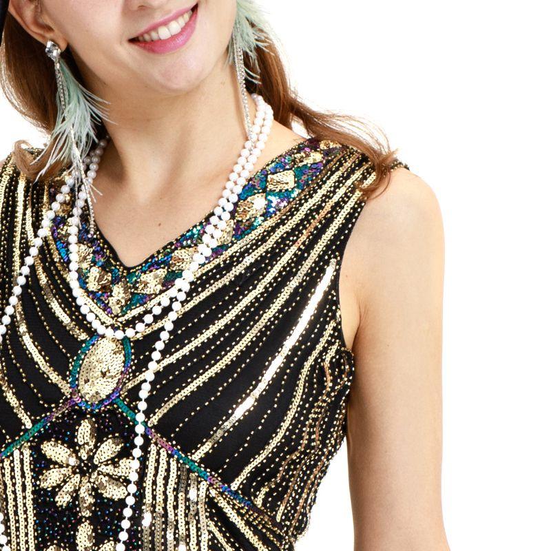 Elegant Gatsby Flapper Beaded Vintage Fringe Sequin Sleeveless Women Party Dresses For Timeless Style