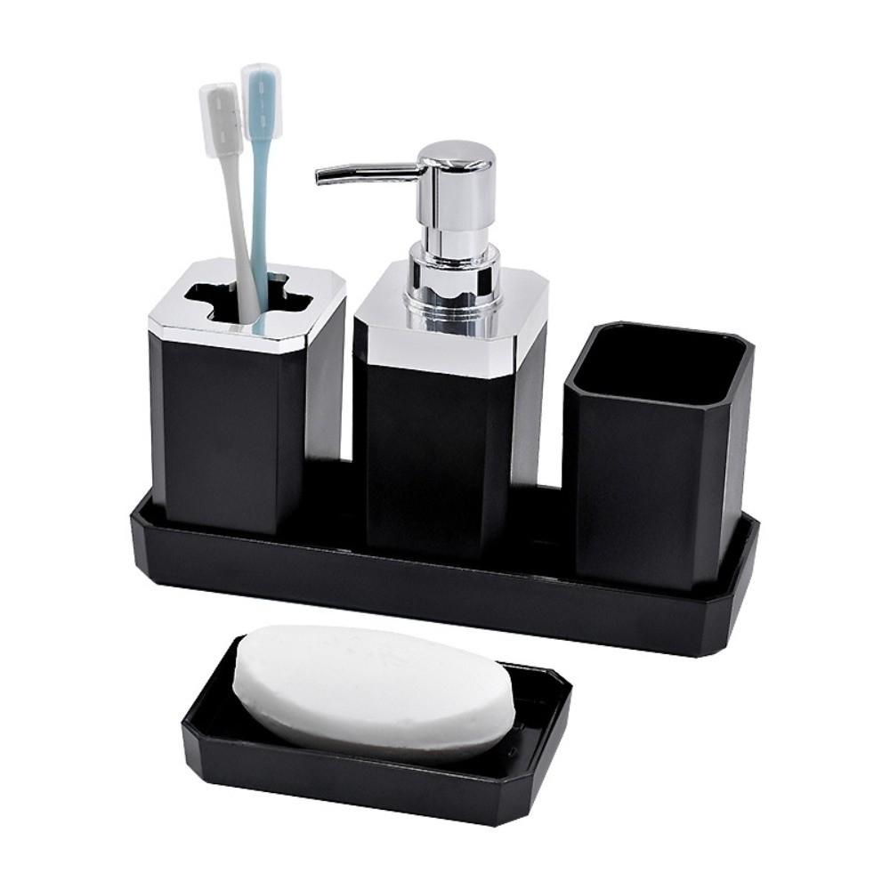5pcs/set Toothbrush Holder 5pcs Bathroom Accessory Set Non Slip Bathroom Organizer Set for Hotel
