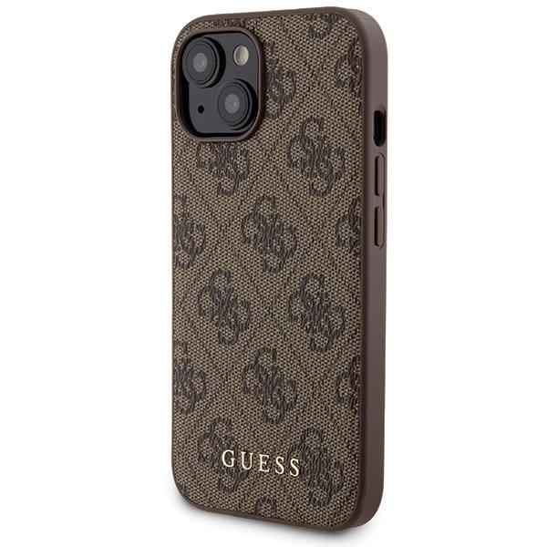 Zestaw Guess Gubpm5P15S4Gemgw Iphone15 6.1 Hardcase + Powerbank 5000Mah Magsafe Brązowy/Brown 4G Metal Logo