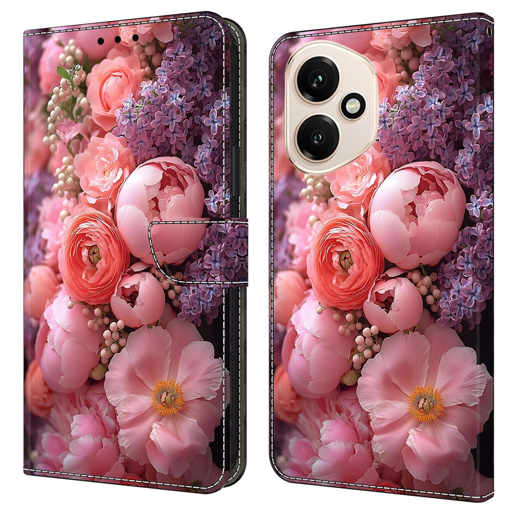 Для Honor 400 5G (Глобальный) Кожаный чехол с принтом, кошелек-подставка, откидная крышка для телефона