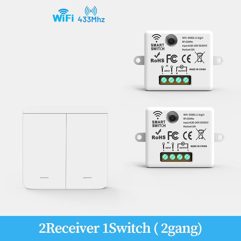 AC85-265V Wireless Smart Switch 1/2/3Gang Remote Control Switch Wall Panel Switch Home Automation