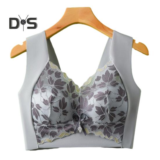 Женский цветочный кружевной бюстгальтер с полным покрытием на косточках, спортивное нижнее белье размера плюс, бесшовный подтягивающий бюстгальтер для большой груди