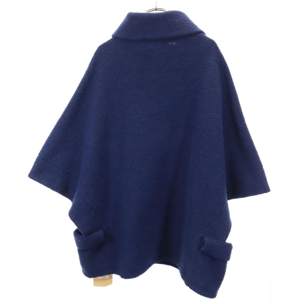 Неиспользованное пончо Ground Y из смесовой шерсти, Сделано в Японии, 1, темно-синее, с биркой, женское, б/у