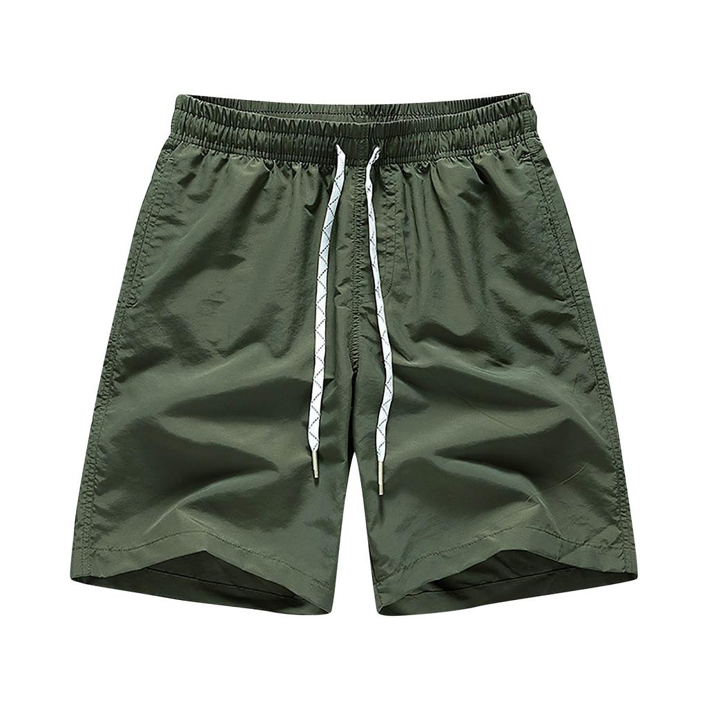 Men'S Summer Solid Color Loose Large Size Beach Pants Shorts Casual Quick Dry Men'S Outdoor Sports Shorts