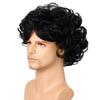 Synthetic Men's Wig Short Black Brown Wig Male Curly Haircut Man Guys Natural Wig Perm Curls Wig Cosplay Halloween Costume
